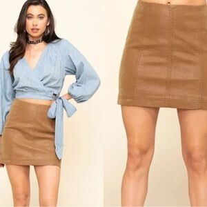 Free People Faux Suede Mini Skirt